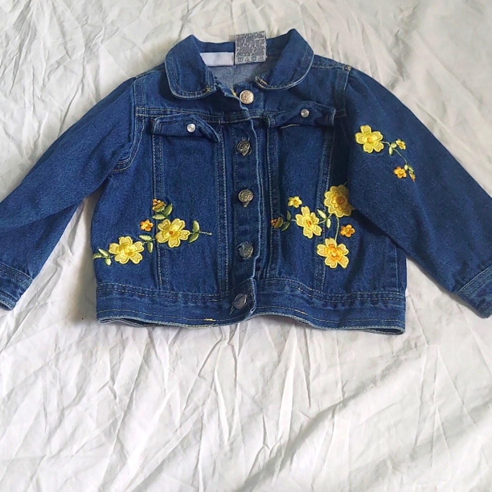 NWOT 2T Cradle Togs Denim Jacket with Yellow Flowers